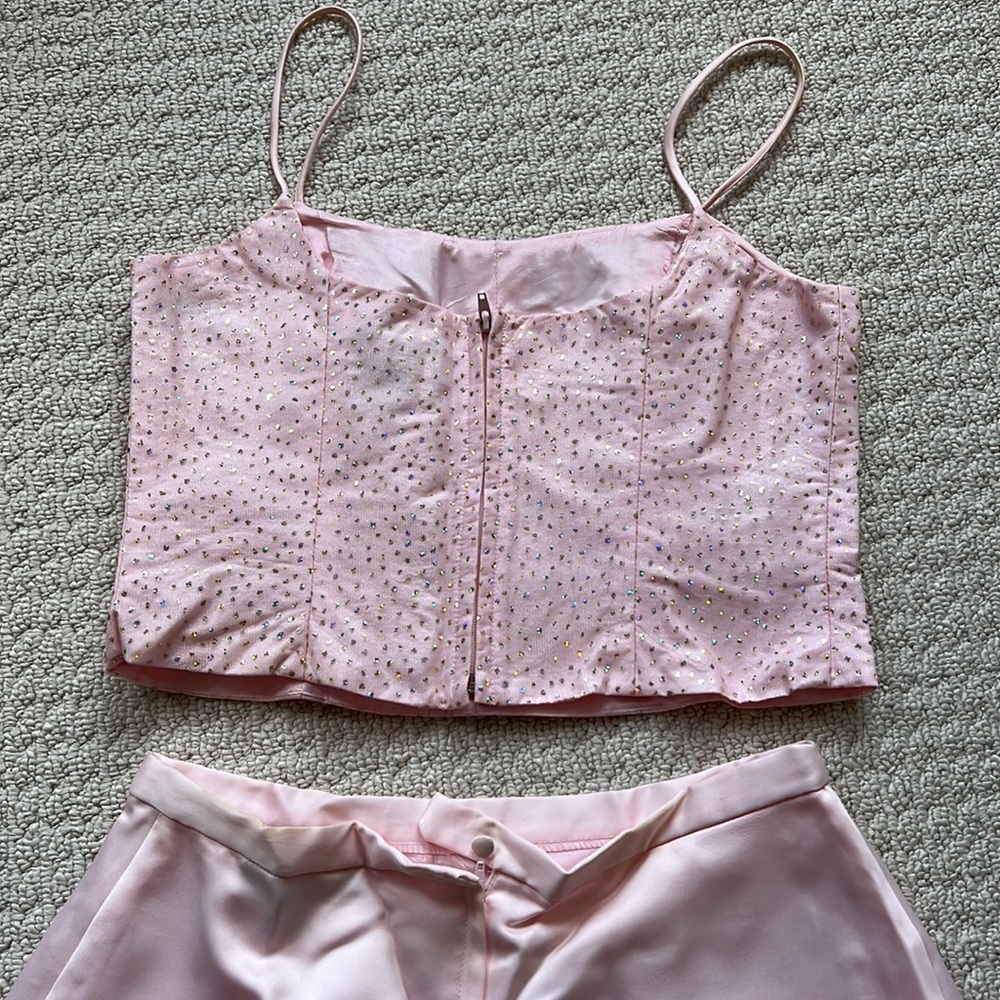 Pink two piece prom outfit, size 11/12 - Picture 5 of 8